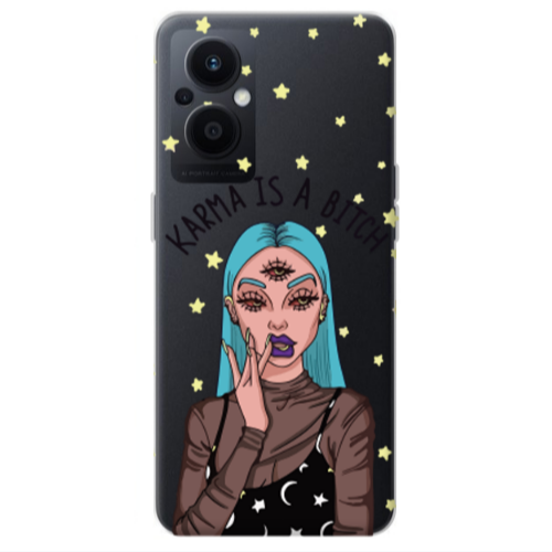Oppo Reno 7 Lite Karma is a bitch Transparent Silicone TPU Θήκη