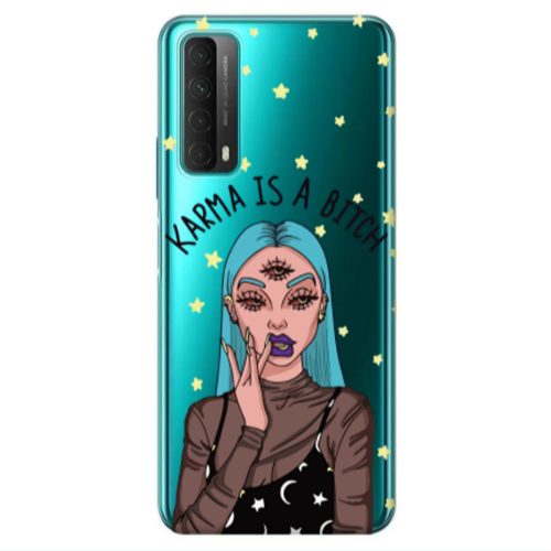 Huawei P Smart 2021 Karma is a bitch Transparent Silicone TPU Θήκη