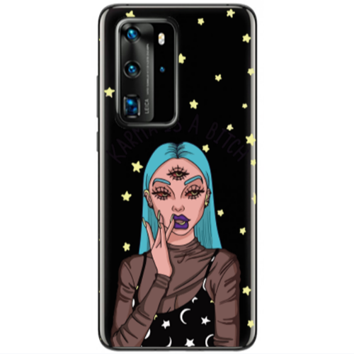 Huawei P40 Pro Karma is a bitch Transparent Silicone TPU Θήκη