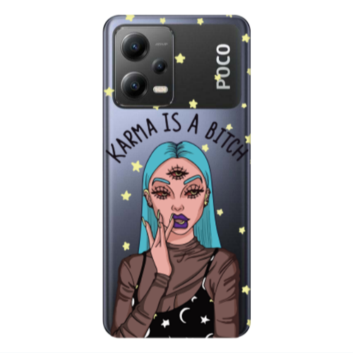 Xiaomi Poco X5 Karma is a bitch Transparent Silicone TPU Θήκη