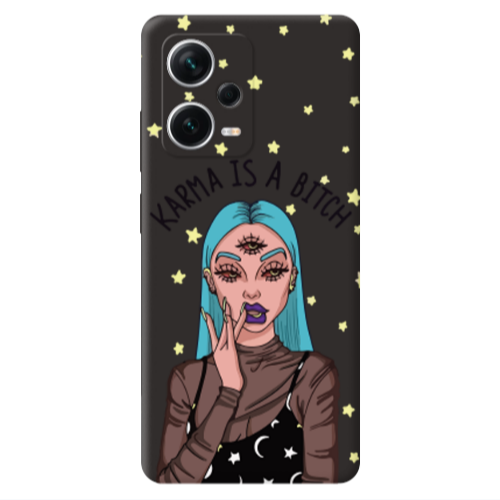 Xiaomi Poco X5 Karma is a bitch Black Colored Silicone TPU Θήκη