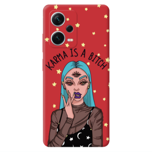 Xiaomi Poco X5 Karma is a bitch Red Colored Silicone TPU Θήκη