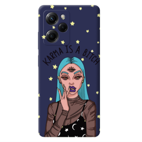 Xiaomi Poco X5 Pro Karma is a bitch Dark blue Colored Silicone TPU Θήκη