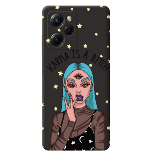 Xiaomi Poco X5 Pro Karma is a bitch Black Colored Silicone TPU Θήκη