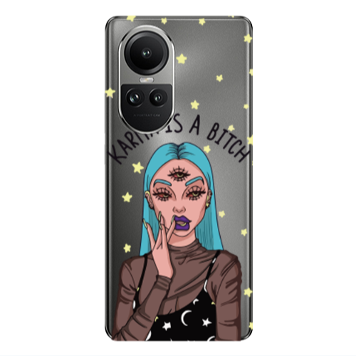 Oppo Reno10 5G Karma is a bitch Transparent Silicone TPU Θήκη