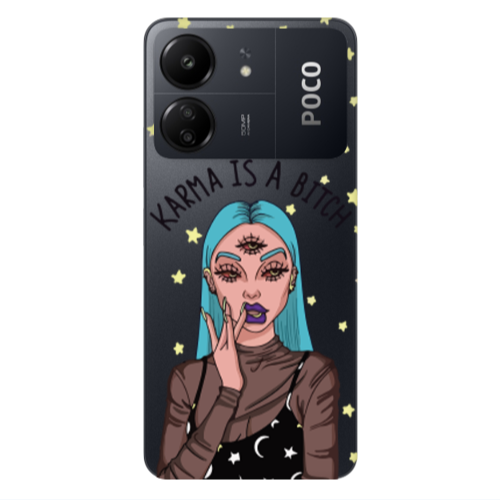 Xiaomi Poco C65 Karma is a bitch Transparent Silicone TPU Θήκη