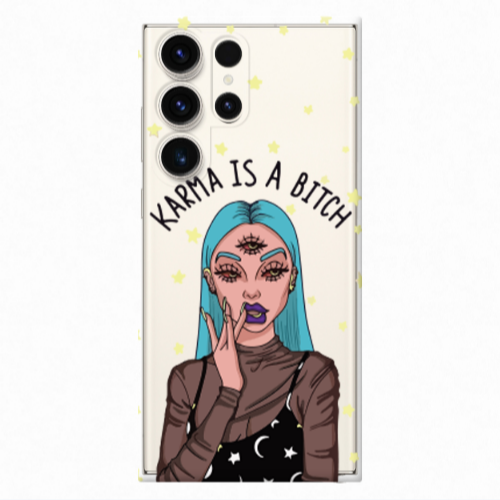 Samsung S24 Ultra Karma is a bitch Transparent Silicone TPU Θήκη