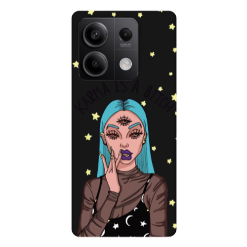 Xiaomi Redmi Note 13Pro 5G Karma is a bitch Black Colored Silicone TPU Θήκη
