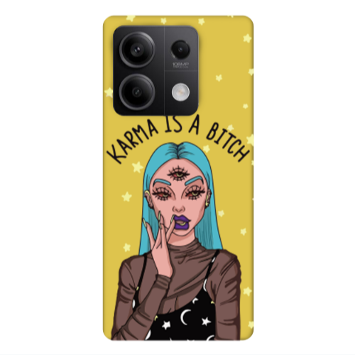Xiaomi Redmi Note 13Pro 5G Karma is a bitch Yellow Colored Silicone TPU Θήκη
