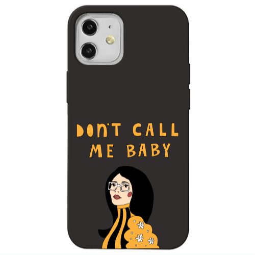 Apple iPhone 12 Call me baby Black Colored Silicone TPU Θήκη