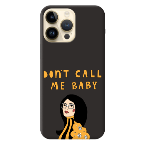 Apple iPhone 13 Pro Max Call me baby Black Colored Silicone TPU Θήκη