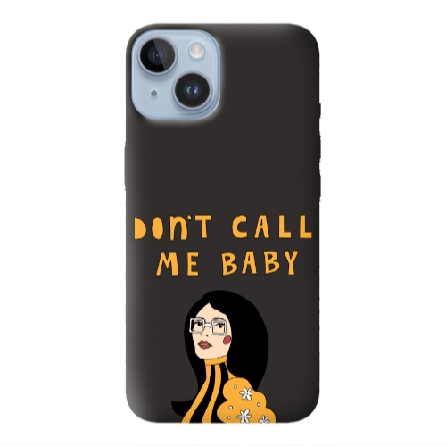 Apple iPhone 14  Call me baby Black Colored Silicone TPU Θήκη