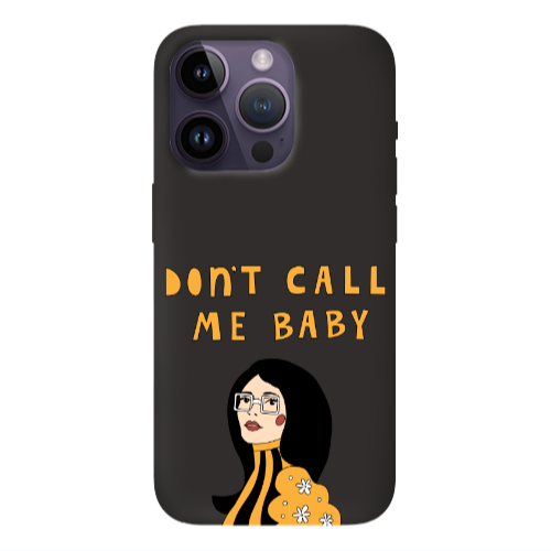 Apple iPhone 14 Pro  Call me baby Black Colored Silicone TPU Θήκη