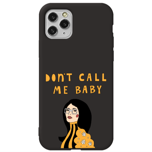 Apple iPhone 11 Pro Max Call me baby Black Colored Silicone TPU Θήκη