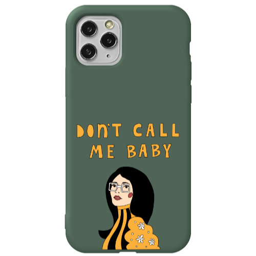 Apple iPhone 11 Pro Max Call me baby Dark Green Colored Silicone TPU Θήκη