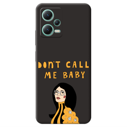 Xiaomi Redmi Note 12 Pro 5G Call me baby Black Colored Silicone TPU Θήκη