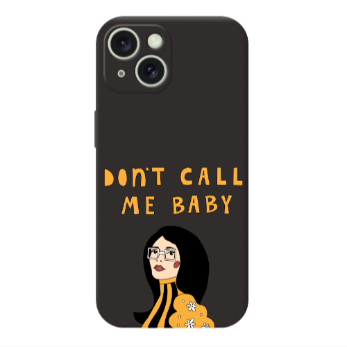 Apple iPhone 15 Call me baby Black Colored Silicone TPU Θήκη