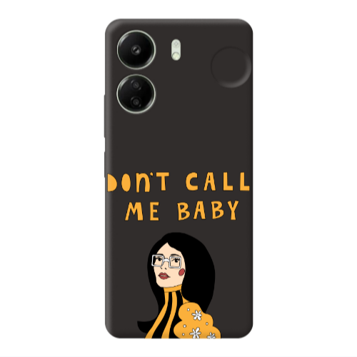 Xiaomi Redmi 13C Call me baby Black Colored Silicone TPU Θήκη