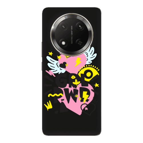 Honor Magic 7 Lite Grl Pwr Black Colored Silicone TPU Θήκη