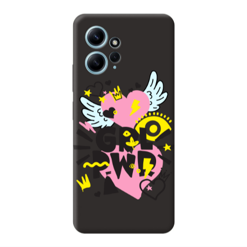 Xiaomi Redmi Note 12 4G Grl Pwr Black Colored Silicone TPU Θήκη