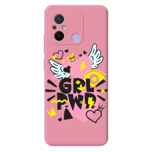 Xiaomi Redmi 12C Grl Pwr Pink Colored Silicone TPU Θήκη