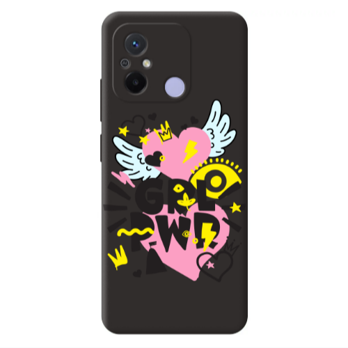 Xiaomi Redmi 12C Grl Pwr Black Colored Silicone TPU Θήκη