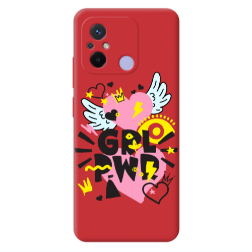 Xiaomi Redmi 12C Grl Pwr Red Colored Silicone TPU Θήκη
