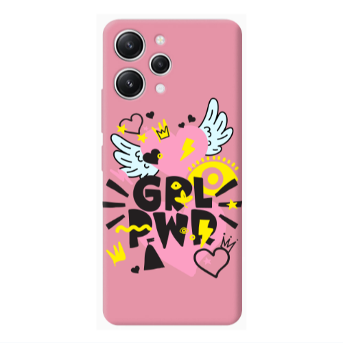 Xiaomi Redmi 12 Grl Pwr Pink Colored Silicone TPU Θήκη