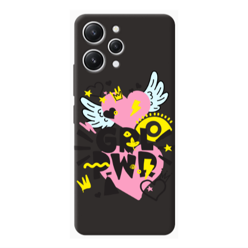 Xiaomi Redmi 12 Grl Pwr Black Colored Silicone TPU Θήκη