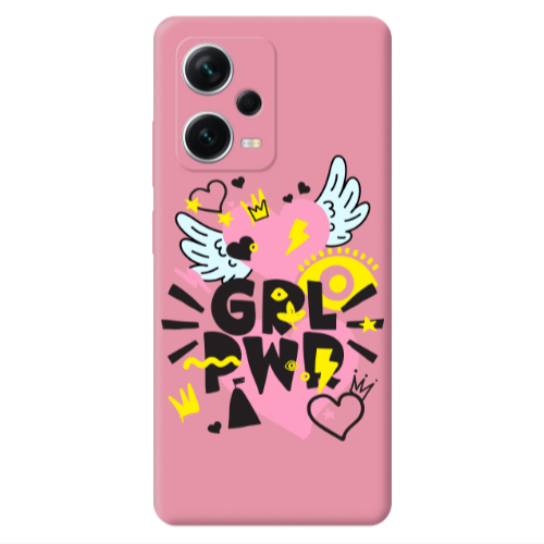 Xiaomi Poco X5 Grl Pwr Pink Colored Silicone TPU Θήκη