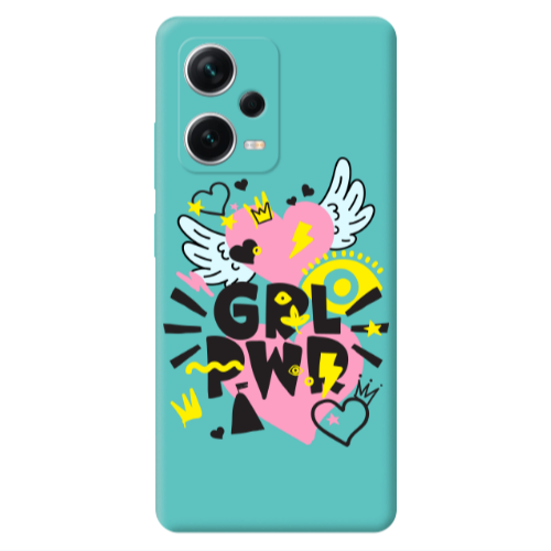 Xiaomi Poco X5 Grl Pwr Turquoise Colored Silicone TPU Θήκη