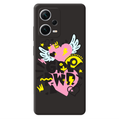 Xiaomi Poco X5 Grl Pwr Black Colored Silicone TPU Θήκη