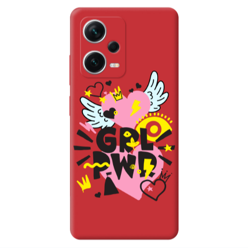 Xiaomi Poco X5 Grl Pwr Red Colored Silicone TPU Θήκη