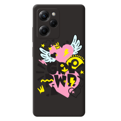 Xiaomi Poco X5 Pro Grl Pwr Black Colored Silicone TPU Θήκη