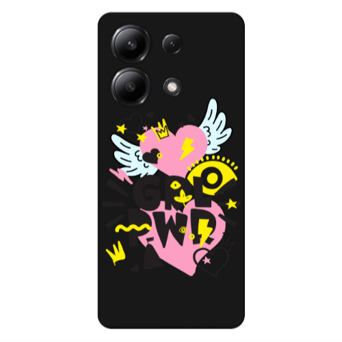 Xiaomi Redmi Note 13 4G Grl Pwr Black Colored Silicone TPU Θήκη