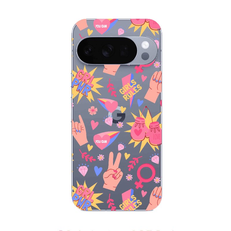 Google Pixel 10 Pro XL Grl Pwr 2 Transparent Silicone TPU Θήκη