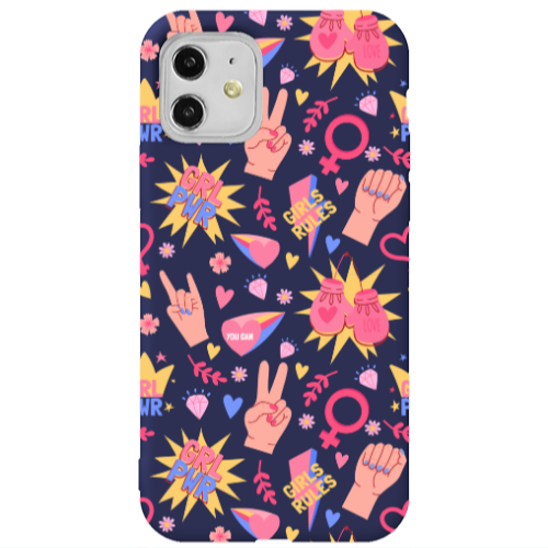 Apple iPhone 11  Grl Pwr 2 Dark blue Colored Silicone TPU Θήκη