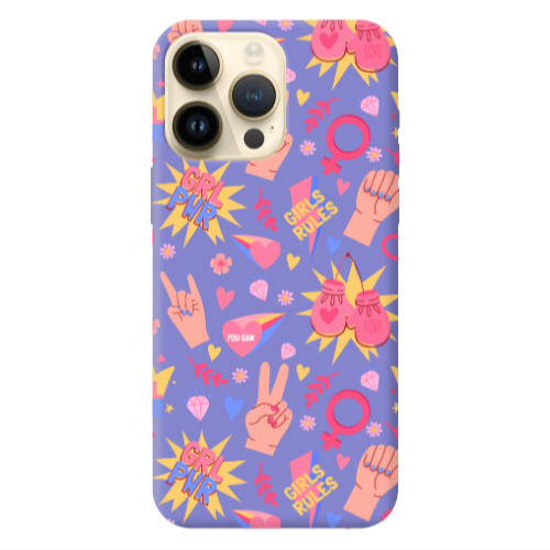 Apple iPhone 13 Pro Max Grl Pwr 2 Purple Colored Silicone TPU Θήκη