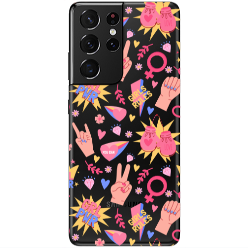 Samsung S21 Ultra Grl Pwr 2 Transparent Silicone TPU Θήκη