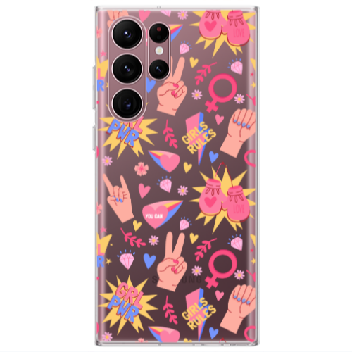 Samsung S22 Ultra Grl Pwr 2 Transparent Silicone TPU Θήκη