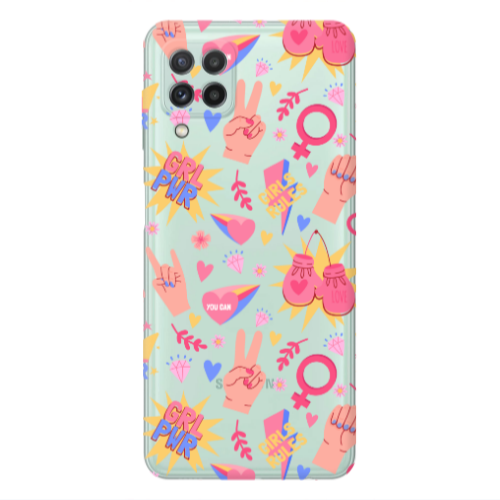 Samsung A22 4G Grl Pwr 2 Transparent Silicone TPU Θήκη