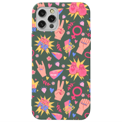 Apple iPhone 13 Pro Grl Pwr 2 Dark Green Colored Silicone TPU Θήκη
