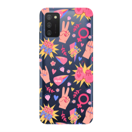 Samsung A03S Grl Pwr 2 Transparent Silicone TPU Θήκη