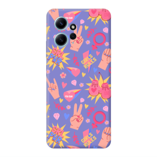 Xiaomi Redmi Note 12 4G Grl Pwr 2 Purple Colored Silicone TPU Θήκη