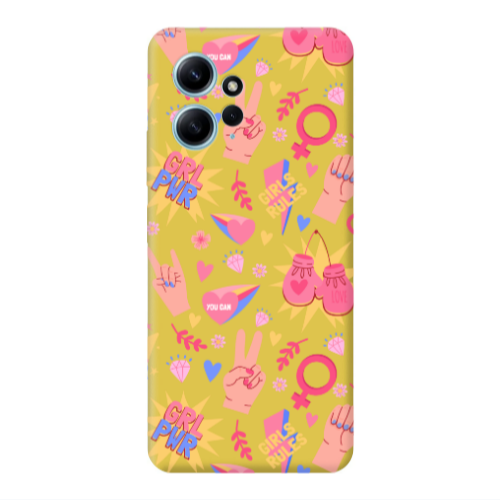 Xiaomi Redmi Note 12 4G Grl Pwr 2 Yellow Colored Silicone TPU Θήκη