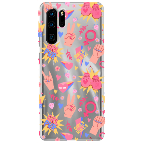 Huawei P30 Pro Grl Pwr 2 Transparent Silicone TPU Θήκη