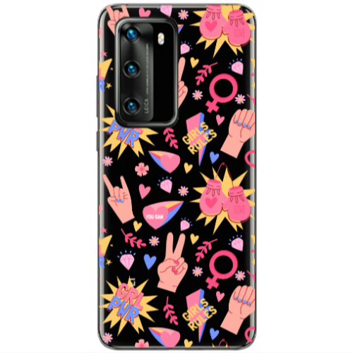 Huawei P40 Grl Pwr 2 Transparent Silicone TPU Θήκη