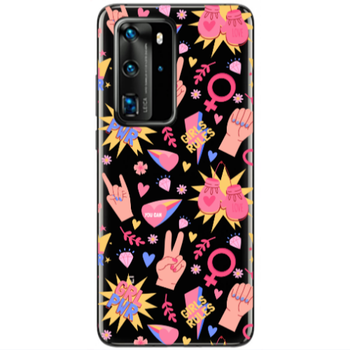Huawei P40 Pro Grl Pwr 2 Transparent Silicone TPU Θήκη