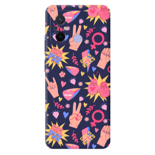 Xiaomi Redmi 12C Grl Pwr 2 Dark blue Colored Silicone TPU Θήκη