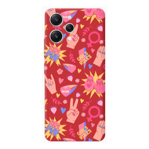 Xiaomi Redmi 12 Grl Pwr 2 Red Colored Silicone TPU Θήκη